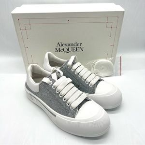 Alexander McQueen
Men's Plimsoll Allover Glitter Sneakers
